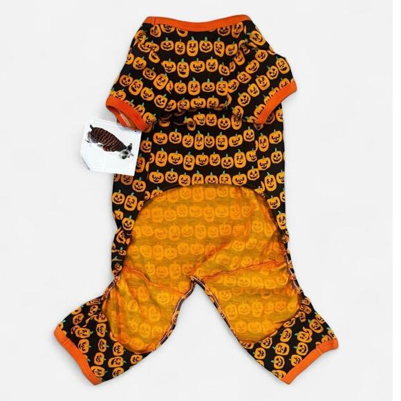 Halloween Pumpkin Dog Onesie Sweater Size M - Picture 2 of 4